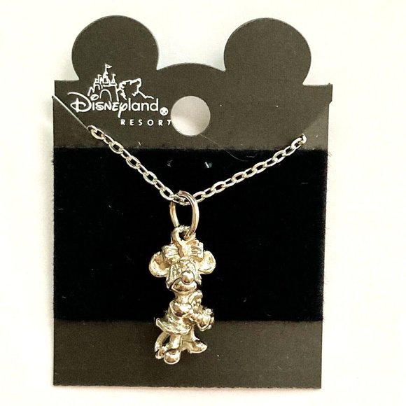 Vintage Disney Minnie Mouse Charm Pendant Necklace 18" Chain Disneyana - Picture 3 of 11